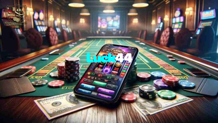 Luck44 casino presented on mobile device in Pakistan with slots and live games